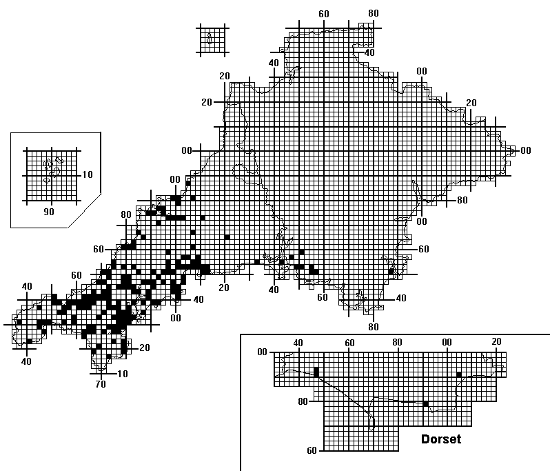 Fig 02 - INERMIS 2012-06-30 Dorset, Devon and Cornwall Distribution.gif Acanthoxyla inermis Distribution Map